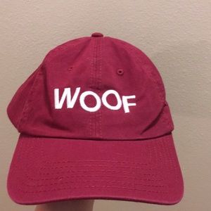 Burgundy Embroidered Woof Hat